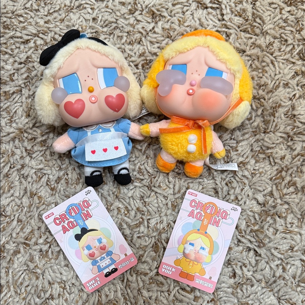Cute Blue and Yellow Plush Doll Pair - Soft Stuffed Animals